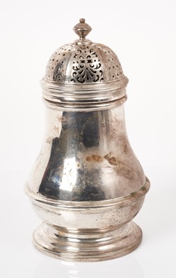 Lot 217 - 1930s silver sugar caster in the Georgian style.