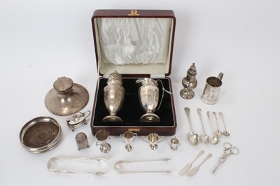 Lot 218 - Selection of miscellaneous Georgian and later silver and white metal