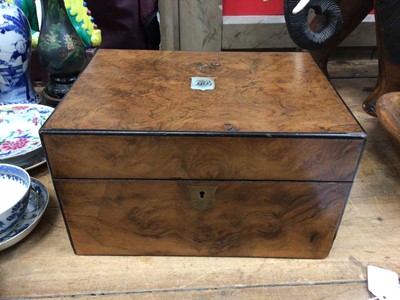 Lot 36 - A Victorian walnut workbox