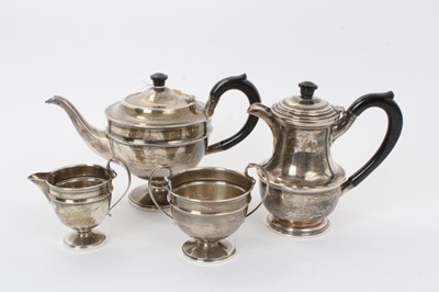 Lot 252 - 1930's silver four piece teaset
