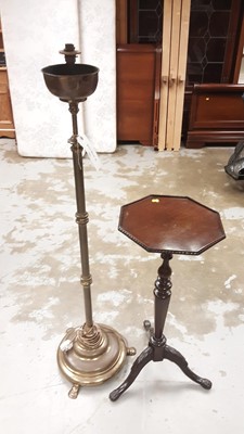 Lot 1124 - Chippendale style mahogany kettle stand and a brass standard lamp