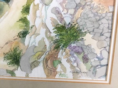 Lot 28 - Andrew Dodds (1927-2004) signed numbered print - 'Singer on the beach', together with a watercolour of the Pythagorean coast signed by the same hand (2)