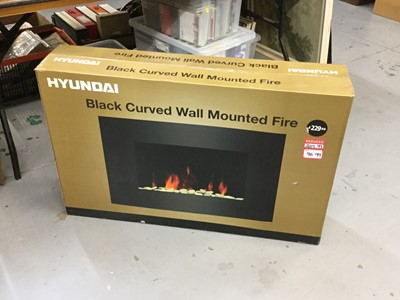 Lot 431 - Hyundai Black curved wall mounted fire, sealed in original box.