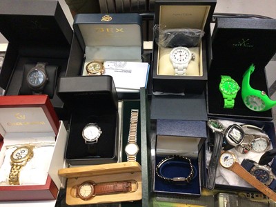 Lot 881 - Lot of contemporary wristwatches including Toy Watch, Swatch, Nautica, Claude Valentini, Liberty and others, mostly boxed