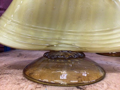 Lot 630 - Eight Murano glass amber coloured  figures