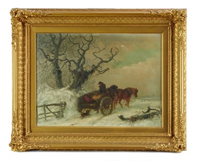 Lot 1208 - Thomas Smythe (1825-1906) pair of oils on canvas - Snow covered Landscapes, signed and inscribed Ipswich, 31cm x 41cm in gilt frames