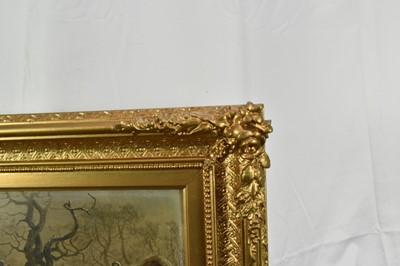 Lot 1208 - Thomas Smythe (1825-1906) pair of oils on canvas - Snow covered Landscapes, signed and inscribed Ipswich, 31cm x 41cm in gilt frames
