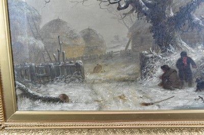 Lot 1208 - Thomas Smythe (1825-1906) pair of oils on canvas - Snow covered Landscapes, signed and inscribed Ipswich, 31cm x 41cm in gilt frames