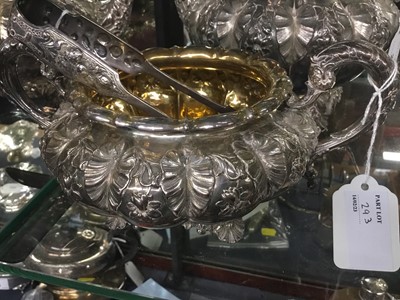 Lot 293 - A Victorian silver tea and coffee service and sugar tongs