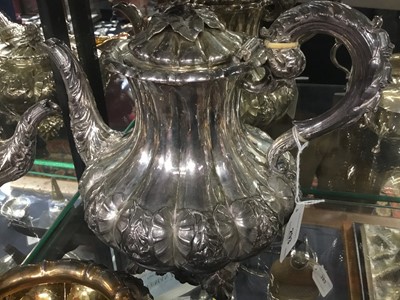 Lot 293 - A Victorian silver tea and coffee service and sugar tongs