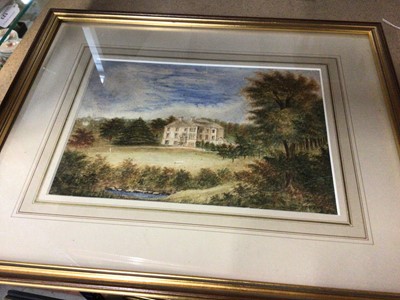 Lot 129 - 19th century watercolour of Broich House, Kippen, 26cm x 18cm