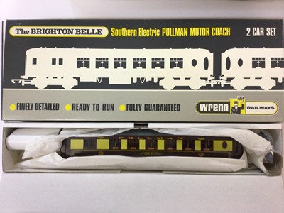 Lot 164 - Wrenn OO gauge 2 Car Set Brighton Belle Southern electric Pullman Brown/cream Motorcoach 'Car No.90' and non powered 'Car No.91', boxed