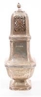 Lot 219 - 1930s Silverer sugar caster of octagonal...
