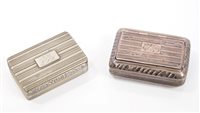 Lot 227 - George III Silverer snuff box of rectangular...