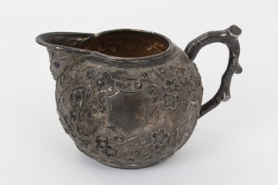 Lot 206 - Late 19th/early 20th century Chinese silver cream  jug with floral decoration