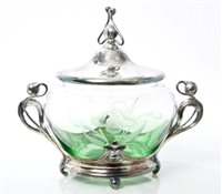 Lot 232 - Early 20th century WMF mounted etched green...