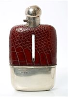 Lot 234 - 1920s Silverer mounted glass spirit flask with...