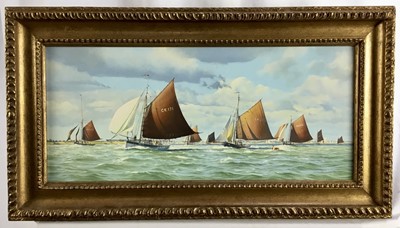 Lot 16 - William H Bishop (b.1942) two signed oil on canvas marine scenes, Blackwater Estuary, both framed