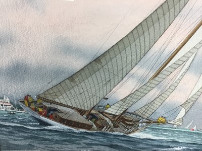 Lot 9 - Alastair Houston (Contemporary) watercolour - 'Zaca. Jubilee 01', signed and dated ‘02, 48cm x 33cm, framed
