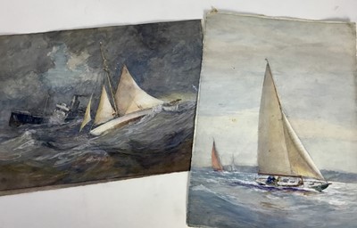 Lot 30 - English School, early/mid 20th century, two Marine watercolours, 40cm x 29cm, unframed