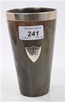 Lot 241 - Victorian Silverer mounted horn beaker of...