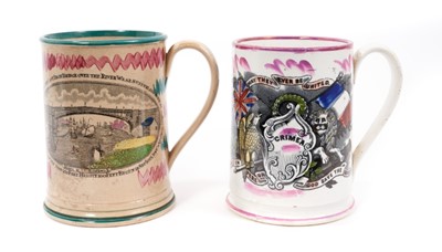 Lot 33 - Two Sunderland lustre frog mugs