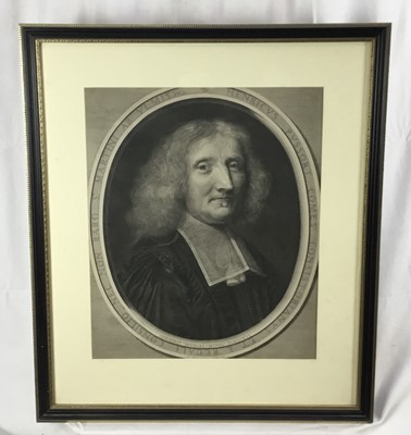 Lot 90 - Antique black and white engraving - ‘Henri Pussort, born from royalty,’ by Michael Manel of Paris, published 1675, 53cm x 44cm, in later Hogarth frame