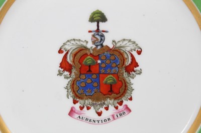 Lot 83 - A Chamberlain's Worcester armorial plate