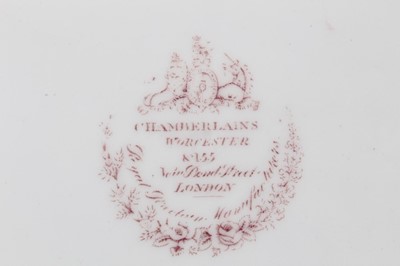 Lot 83 - A Chamberlain's Worcester armorial plate