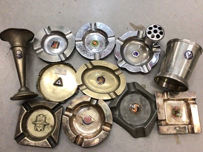 Lot 333 - Collection of 1940s and later Motor Club presentation trophy ashtrays, spill vase and beaker