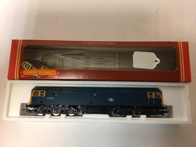 Lot 206 - Hornby OO gauge locomtoives including LMS Black  4-4-0 Compound Class 4P tender locomotive 1001, boexed R376, BR Blue with yellow ends Co-Co Class 47 Diesel  47568, boxed R404, BR Green Bo-Bo Class...