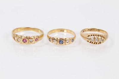 Lot 436 - Three Victorian 18ct gold dress rings