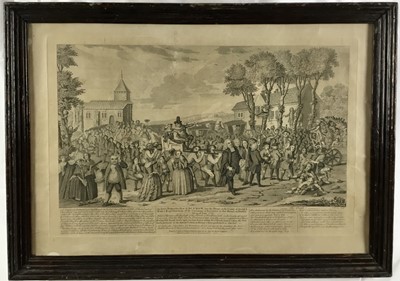 Lot 35 - 18th century engraving - The Dunmow Flitch, in glazed frame, 69cm x 50cm overall