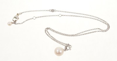 Lot 417 - Georg Jensen ‘Magic Collection’ 18ct white gold freshwater cultured pearl necklace