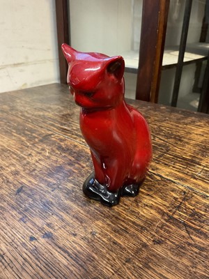 Lot 128 - Royal Doulton Flambé model of a cat