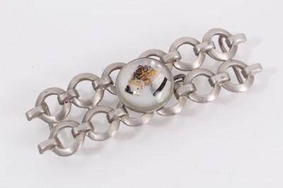 Lot 861 - Essex crystal type belt buckle decorated with a dogs head.
