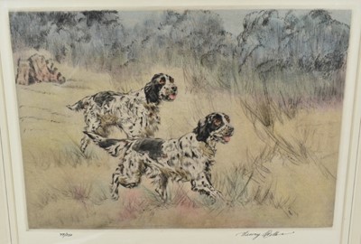 Lot 1011 - Henry Wilkinson (1921-2011), four signed limited edition coloured etchings - Spaniels and Gun Dogs, each mounted