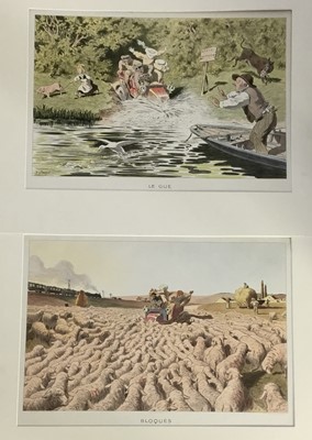Lot 292 - George Meunier (1869-1942) pair of colour lithographs, 'Bloques' and 'Le Gue', mounted, 54cm x 67cm overall