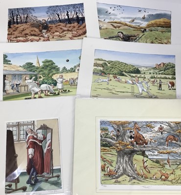 Lot 10 - Bob Farndon, contemporary,  group of ten handcoloured amusing lithographs, hunting and others