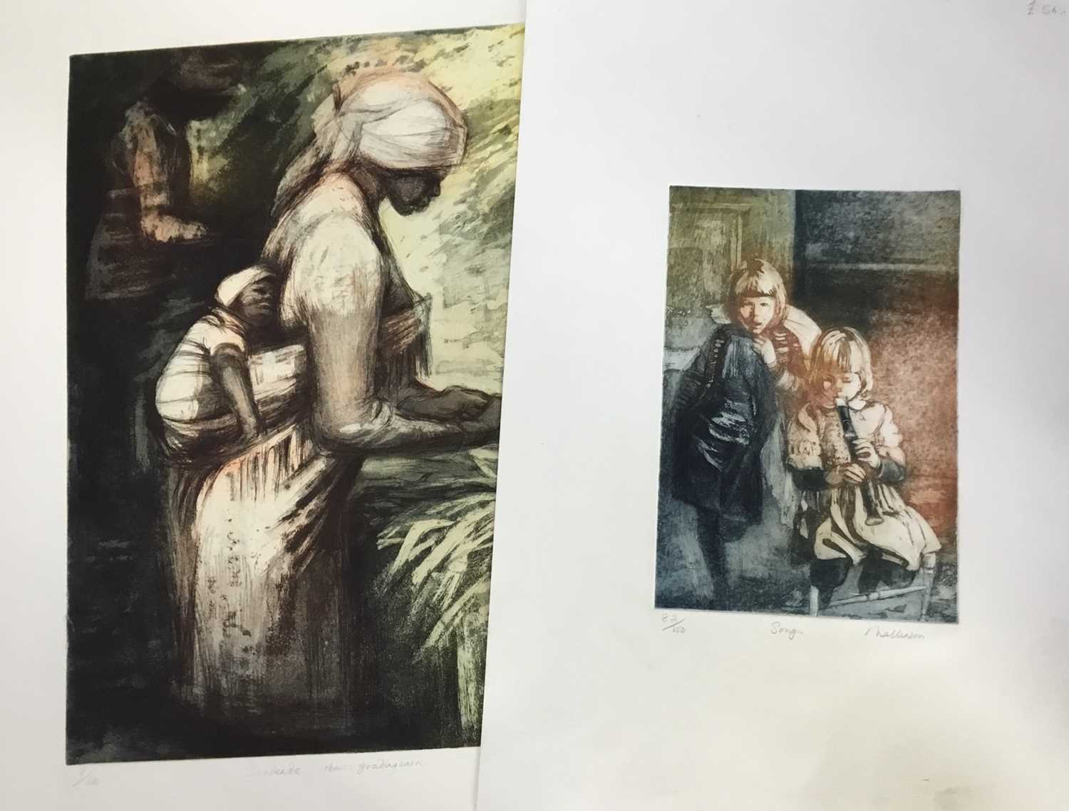 Lot 14 - Pat Mallinson, contemporary, two signed limited etchings and aquatints, titled and numbered 82/100 and 9/100, 60cm x 40cm and 77cm x 57cm, unframed