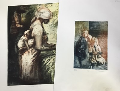 Lot 14 - Pat Mallinson, contemporary, two signed limited etchings and aquatints, titled and numbered 82/100 and 9/100, 60cm x 40cm and 77cm x 57cm, unframed