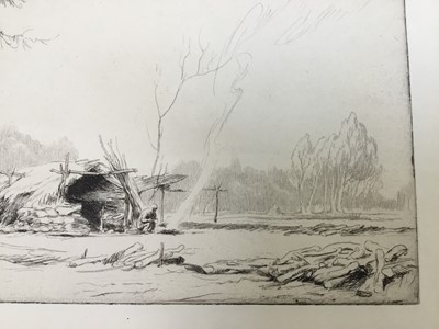 Lot 36 - George Soper (1870-1942), signed etching, dock scene, 14.5cm x 21cm, together with another unsigned 23.5cm x 29.5cm (2)