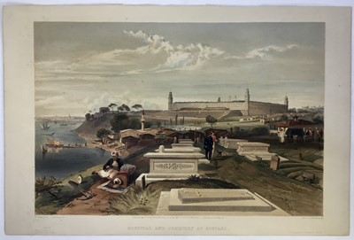 Lot 11 - W Simpson, group of thirteen 1850s coloured lithographs depicting Crimean scenes to include Scutari, Balaklava
