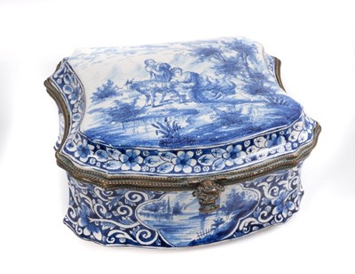 Lot 113 - 19th century Dutch delft casket