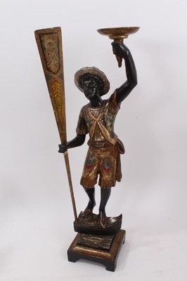 Lot 810 - Early 20th century Venetian carved blackamore torchere