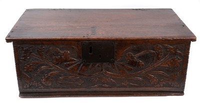 Lot 889 - 17th century carved oak bible box