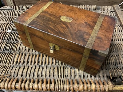 Lot 190 - Victorian walnut writing slope