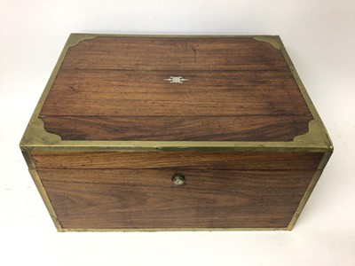 Lot 888 - 19th century padouk and brass bound campaign box