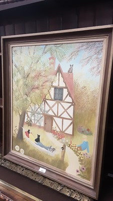 Lot 252 - Pamela Cornell (1928 - 1987) Oil on canvas, House in the woods, signed, 60 x 49cm.