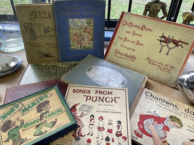 Lot 53 - Vintage illustrated books to include 'Old Hunting Rhymes', 'Panpipes' illustrated by Walter Crane, Rudyard Kipling and others (10)